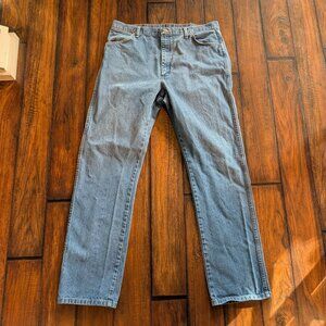 Wrangler Jeans Mens 38 Waist Original Fit Cowboy Cut 38W 34L Blue Denim Cotton